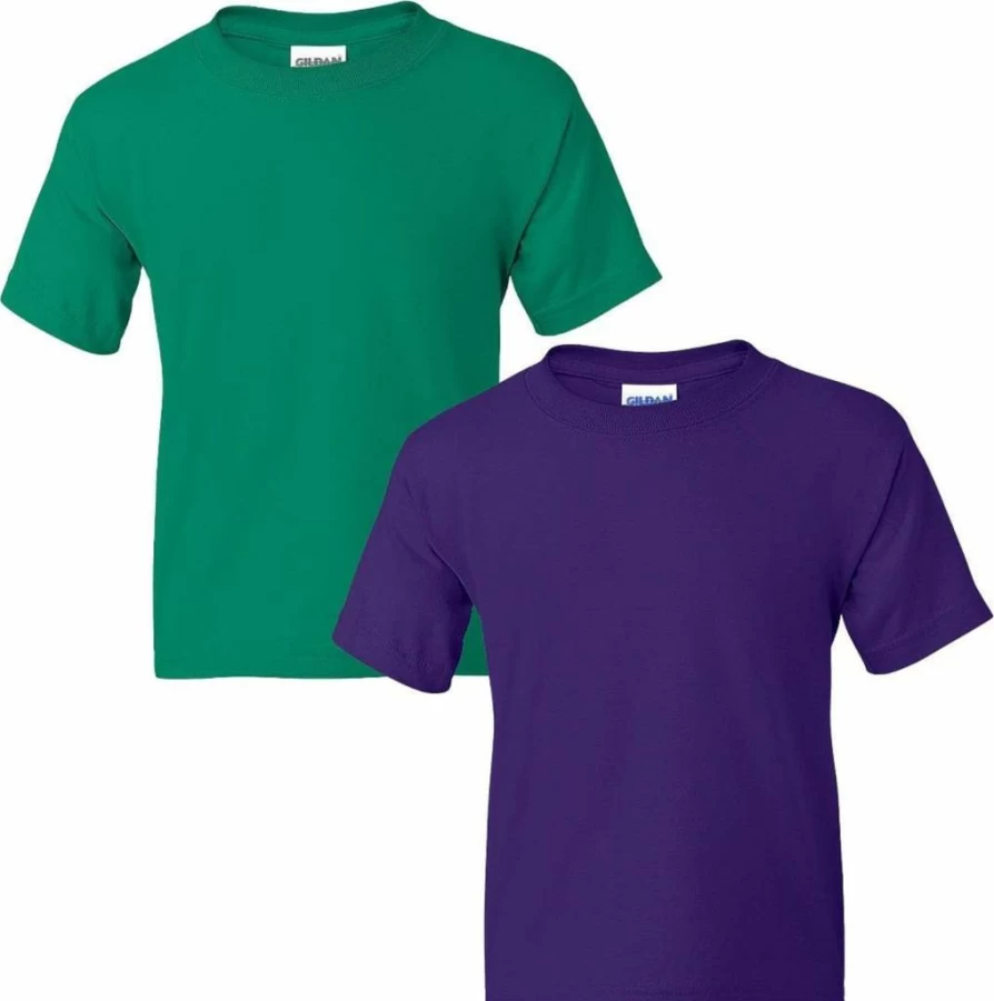 Gildan Youth G8000B Dryblend T-Shirt 2-Pack, Comfortable Cotton Blend Tees for Kids, Durable Casual Shirts