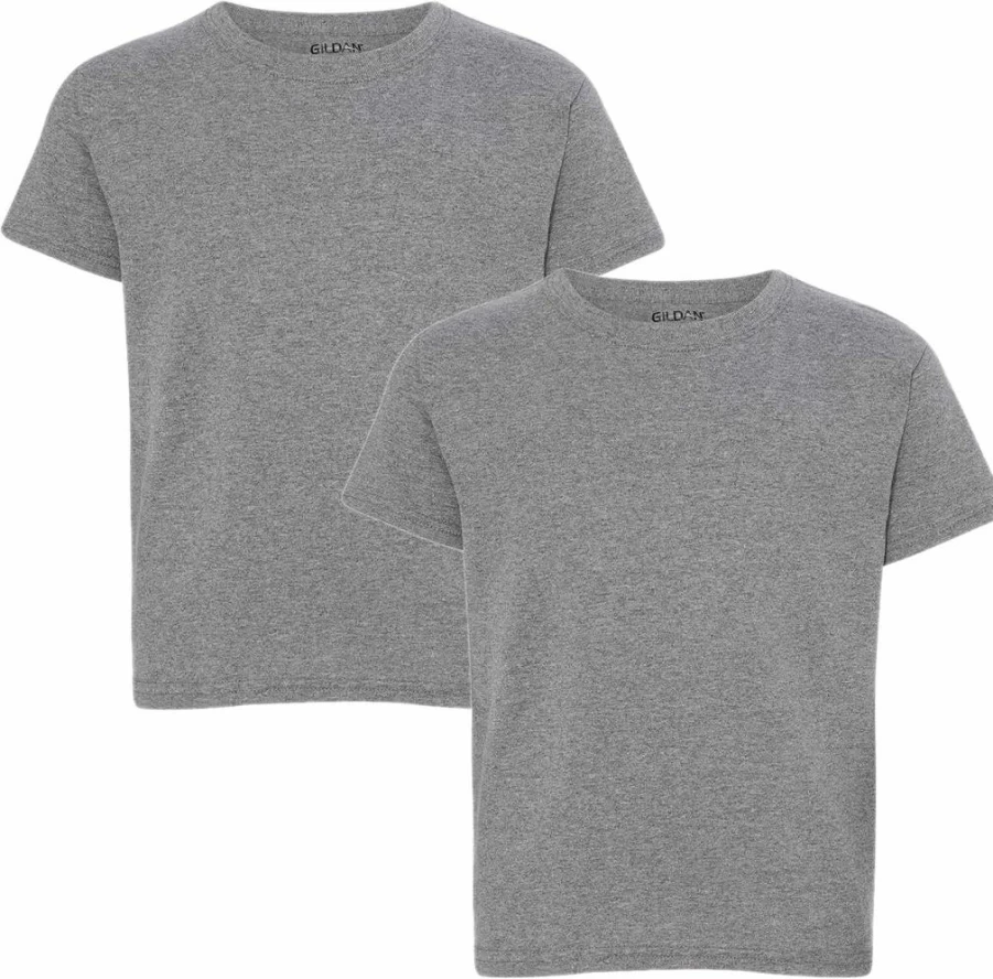 Gildan Youth G8000B Dryblend Cotton T-Shirt 2-Pack, Comfortable Kids Tee Set