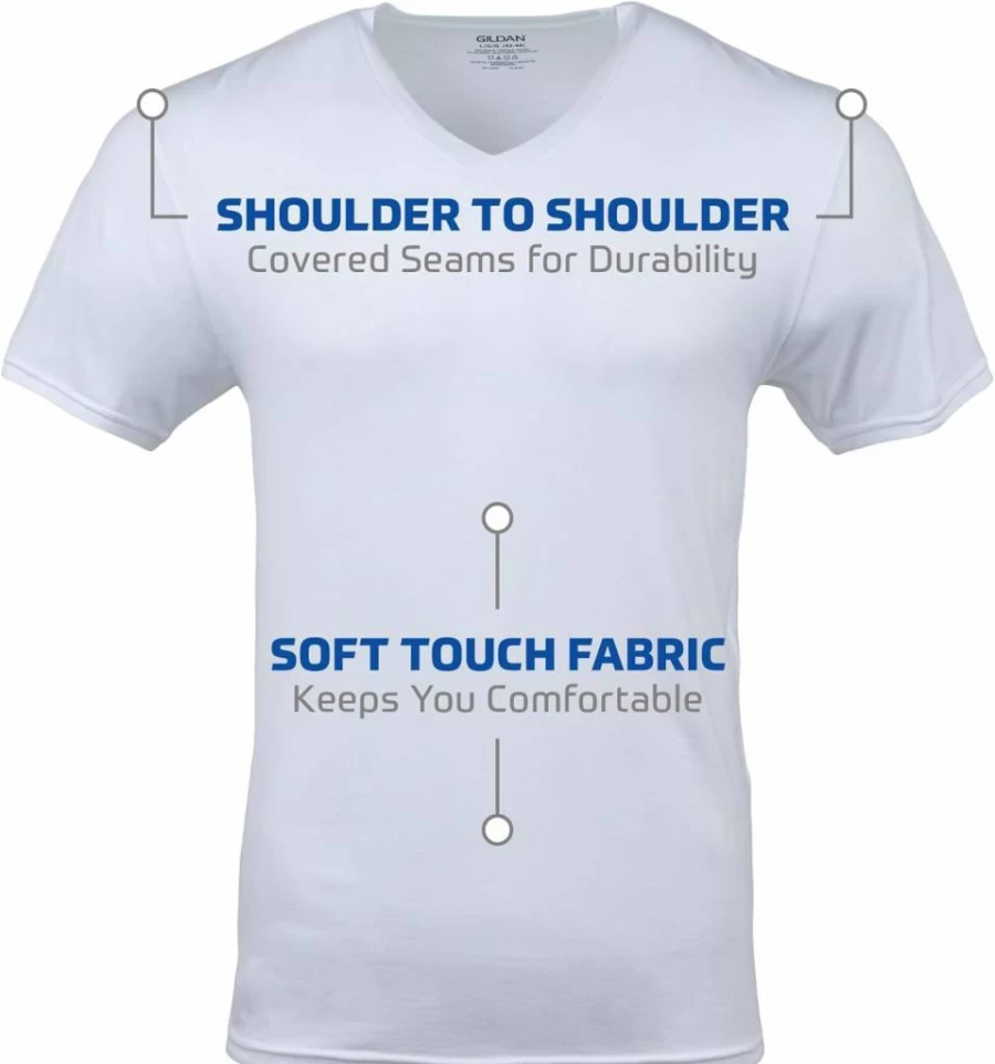 Gildan Men's Soft Style G1103 V-Neck T-Shirts Multipack, Comfort Fit Casual Tees, Bulk Value Pack