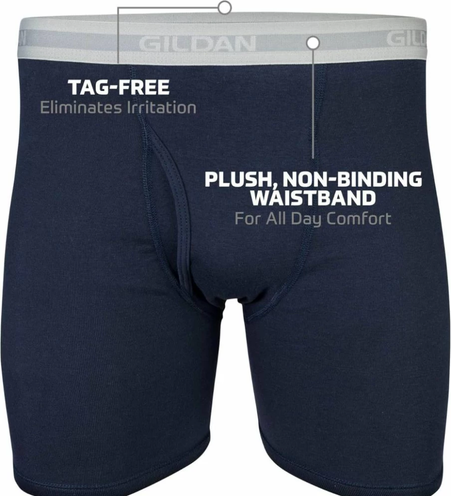 Gildan Men's Cotton Boxer Briefs Multipack - Soft Breathable Underwear for Comfort & Support