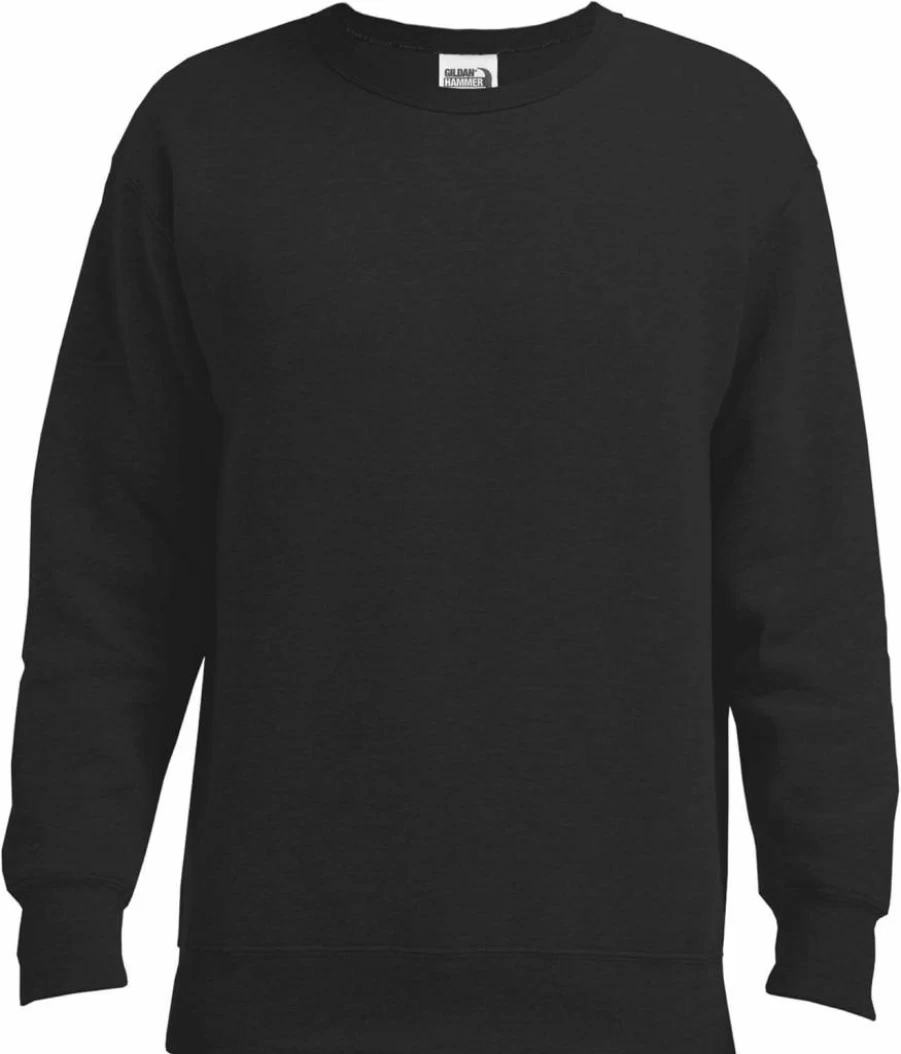 Gildan Hammer Men's Black Large Crewneck Sweatshirt - Style GHF000 - Comfortable Cotton Pullover