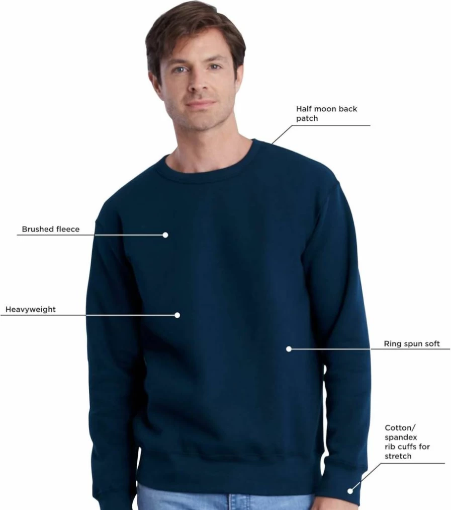 Gildan Hammer Men's Black Large Crewneck Sweatshirt - Style GHF000 - Comfortable Cotton Pullover