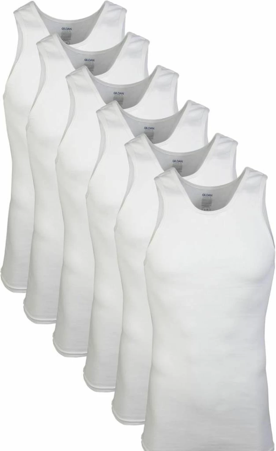 Gildan Men's Cotton A-Shirt Tank Tops Multipack, Style G1104, Comfortable Undershirts for Work & Casual Wear
