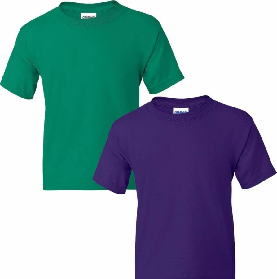 Gildan G8000B Youth DryBlend T-Shirt 2-Pack, Comfortable Cotton Blend Tees for Kids