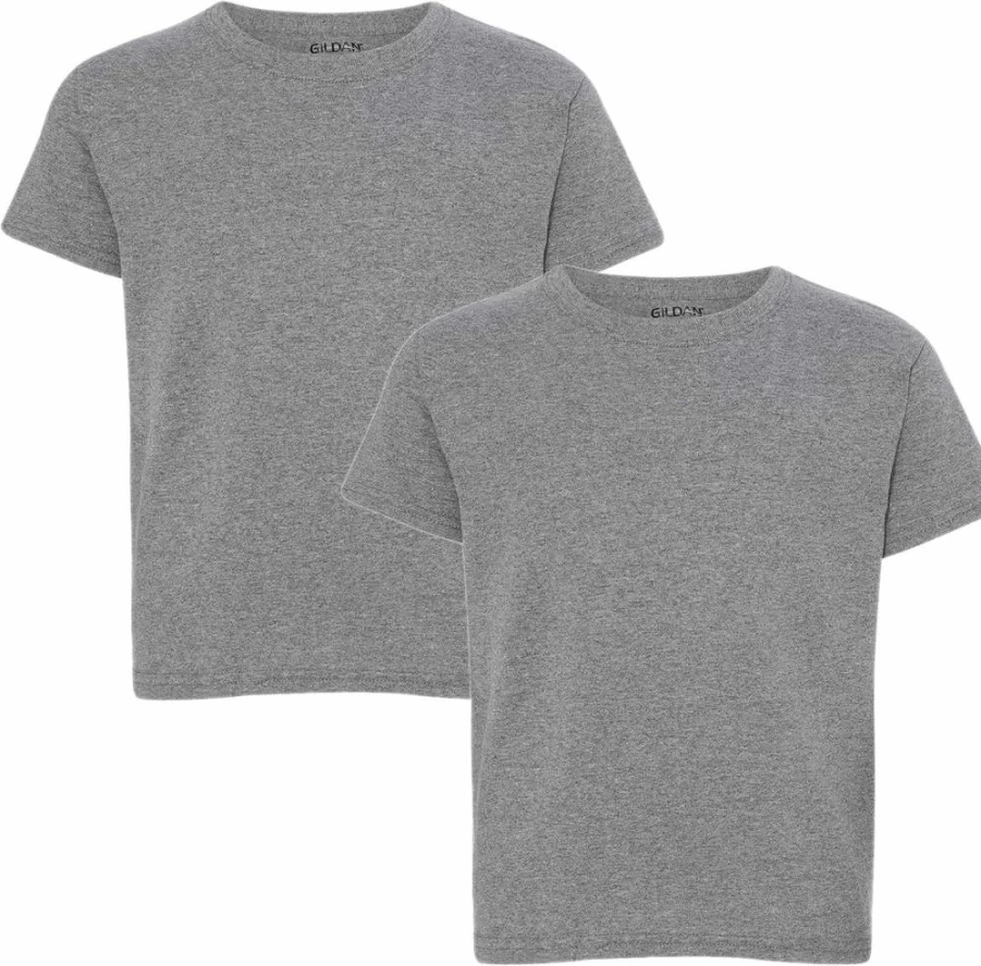Gildan G8000B Youth DryBlend T-Shirt 2-Pack, Comfortable Cotton Blend Tees for Kids