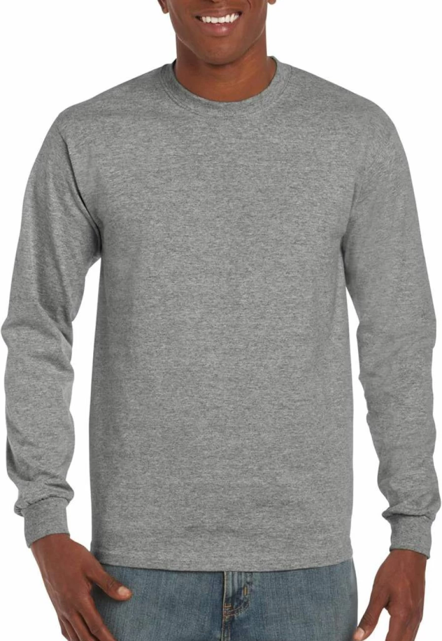 Gildan Hammer Adult Long Sleeve T-Shirt 2-Pack, Soft Cotton Crewneck Tee, Style GH400, Comfort Fit, Durable Casual Shirts for Men & Women