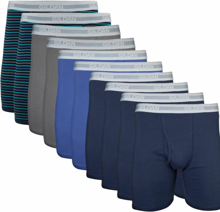 Gildan Men's Cotton Boxer Briefs Multipack - Soft Comfortable Underwear for Men, Breathable & Moisture-Wicking, Multi-Pack Essentials