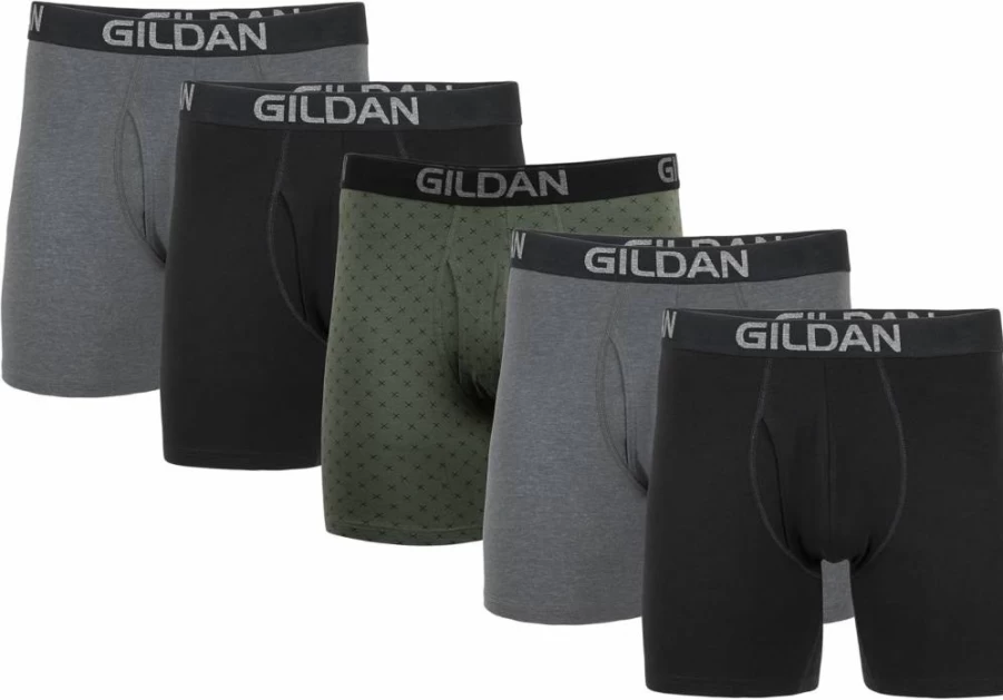 Gildan Men's Cotton Stretch Boxer Briefs Multipack - Soft Breathable Underwear for Comfort All Day