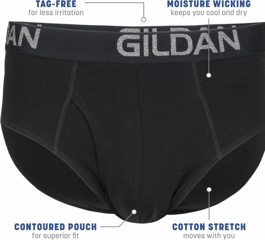 Gildan Men's Soft Stretch Cotton Briefs - Comfortable Underwear for Everyday Wear
