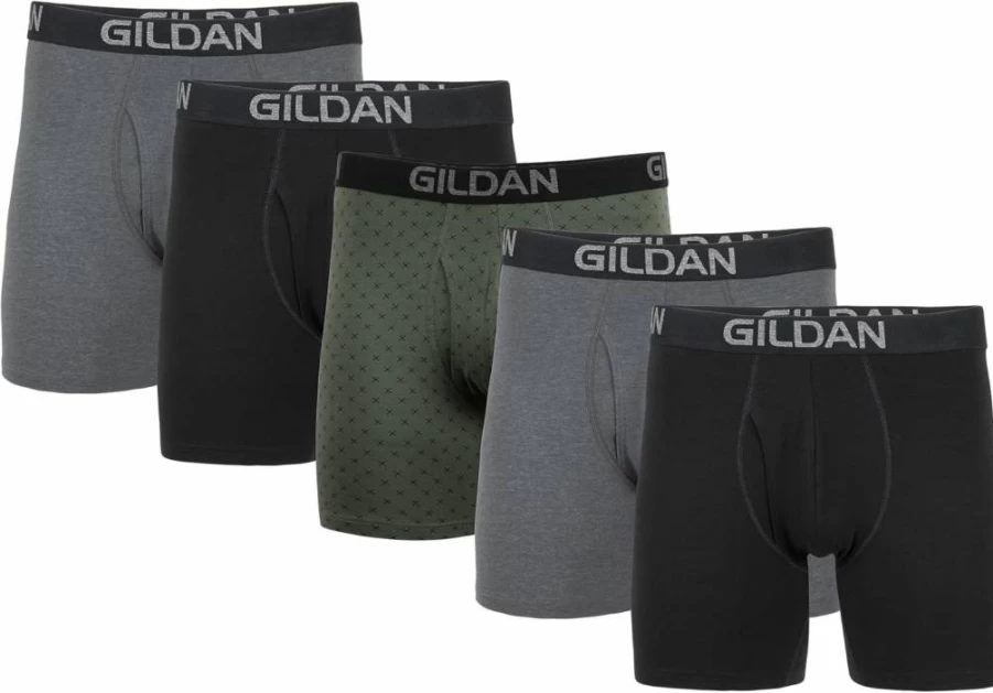 Gildan Men's Cotton Stretch Boxer Briefs Multipack - Soft Breathable Underwear for Comfort All Day