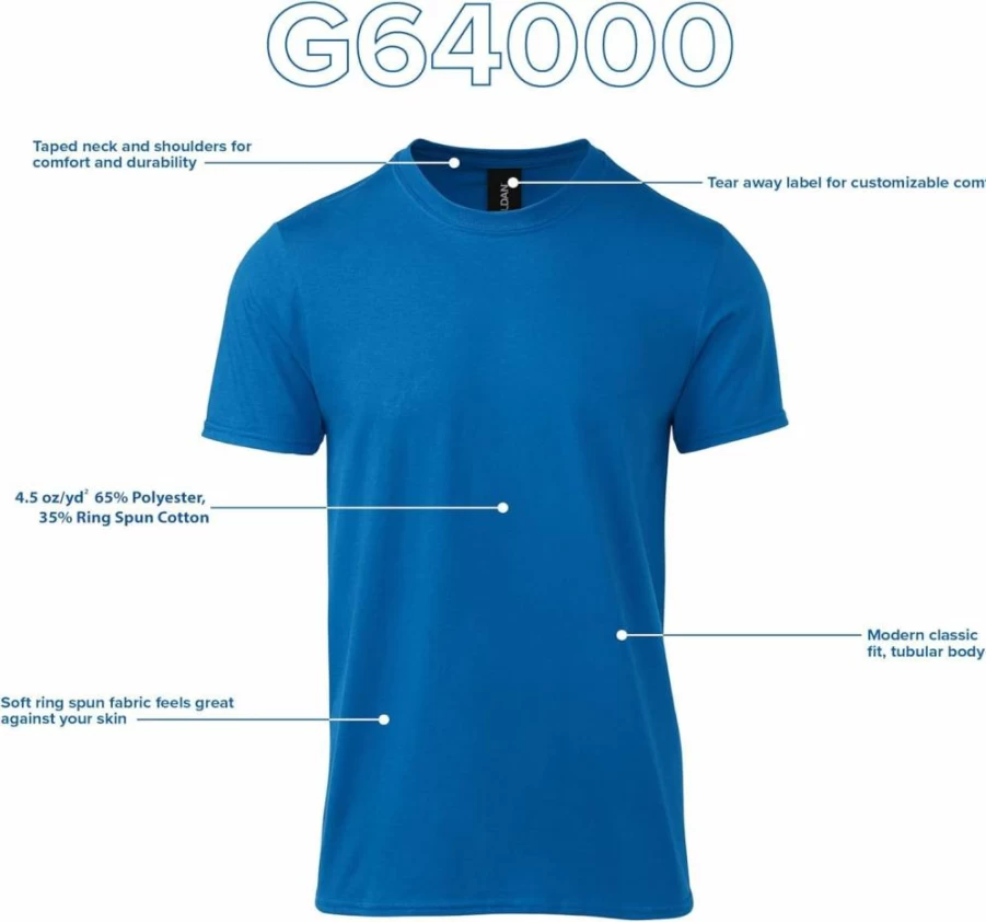 Gildan G64000 Softstyle Cotton T-Shirt Multipack - Unisex Adult Comfort Fit Crewneck Tees Bulk Pack