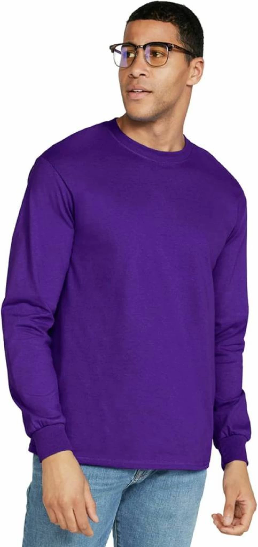 Gildan G2400 Ultra Cotton Long Sleeve T-Shirt Multipack - Heavyweight Adult Crewneck Tees, Bulk Comfort Casual Shirts
