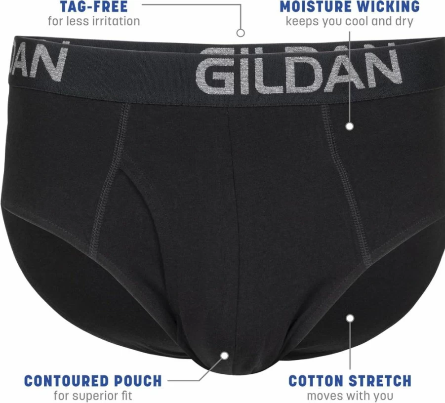 Gildan Men's Soft Breathable Cotton Stretch Briefs - Comfortable Underwear for Daily Wear