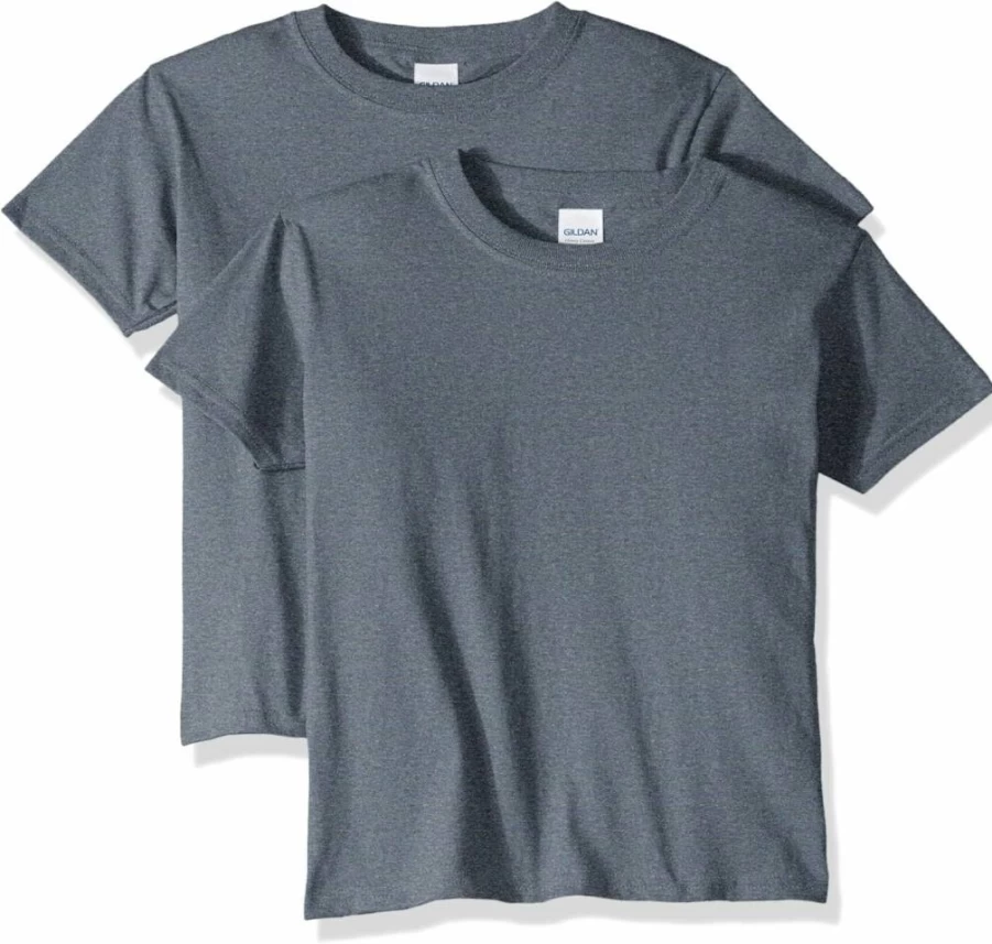 Gildan G5000B Youth Heavy Cotton T-Shirt 2-Pack, Comfortable Kids Tee, Durable Boys & Girls Shirt, Bulk Childrens Tops