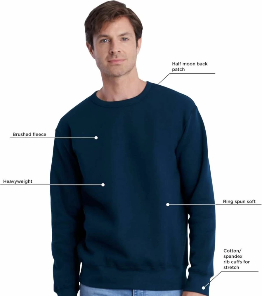 Gildan Hammer Men's Dark Navy Medium Crewneck Sweatshirt - Sporty Casual Style GHF000