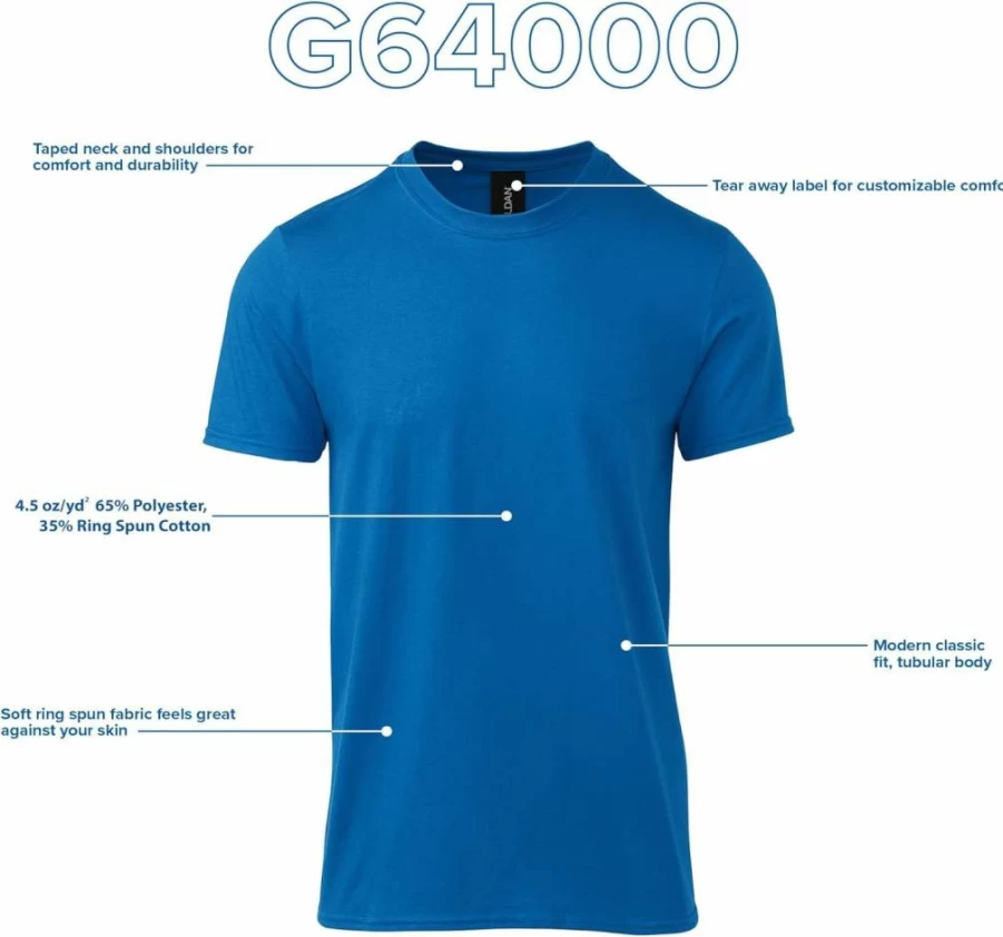 Gildan G64000 Softstyle Cotton T-Shirt Multipack | Unisex Adult Comfort Fit Crewneck Tees | Bulk Plain T-Shirts for Men & Women