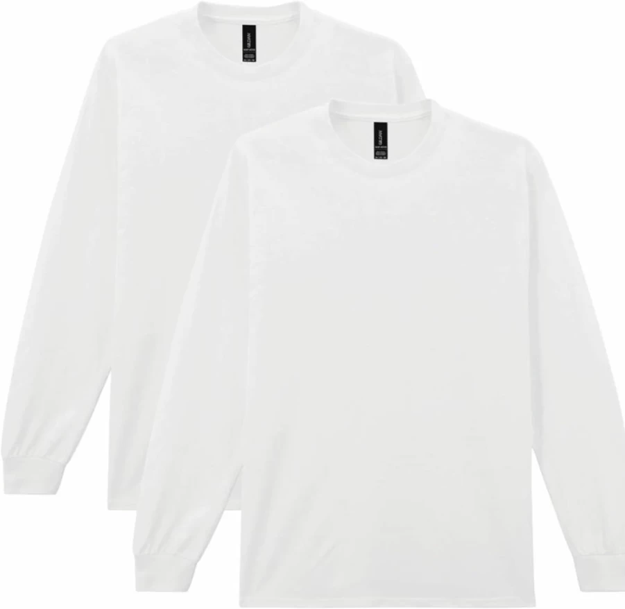 Gildan Youth G2400B Ultra Cotton Long Sleeve T-Shirt 2-Pack, Soft Comfortable Boys' Crewneck Tees, Durable Bulk Kids' Shirts