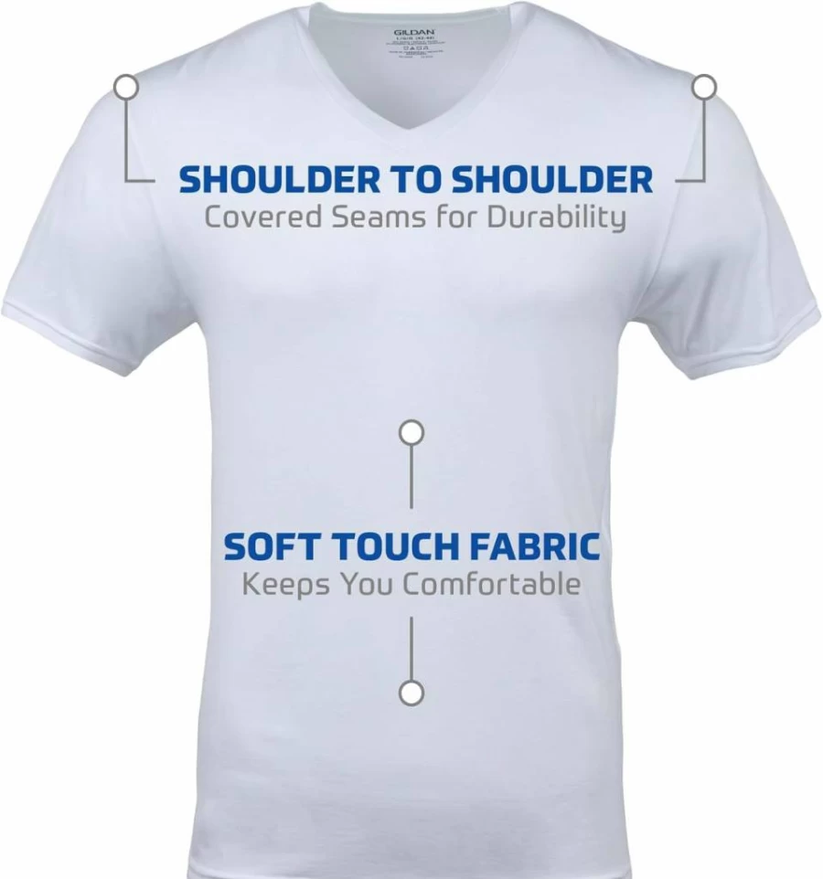 Gildan Men's Soft Style G1103 V-Neck T-Shirts Multipack, Comfort Fit Casual Tees, Bulk Pack Essentials