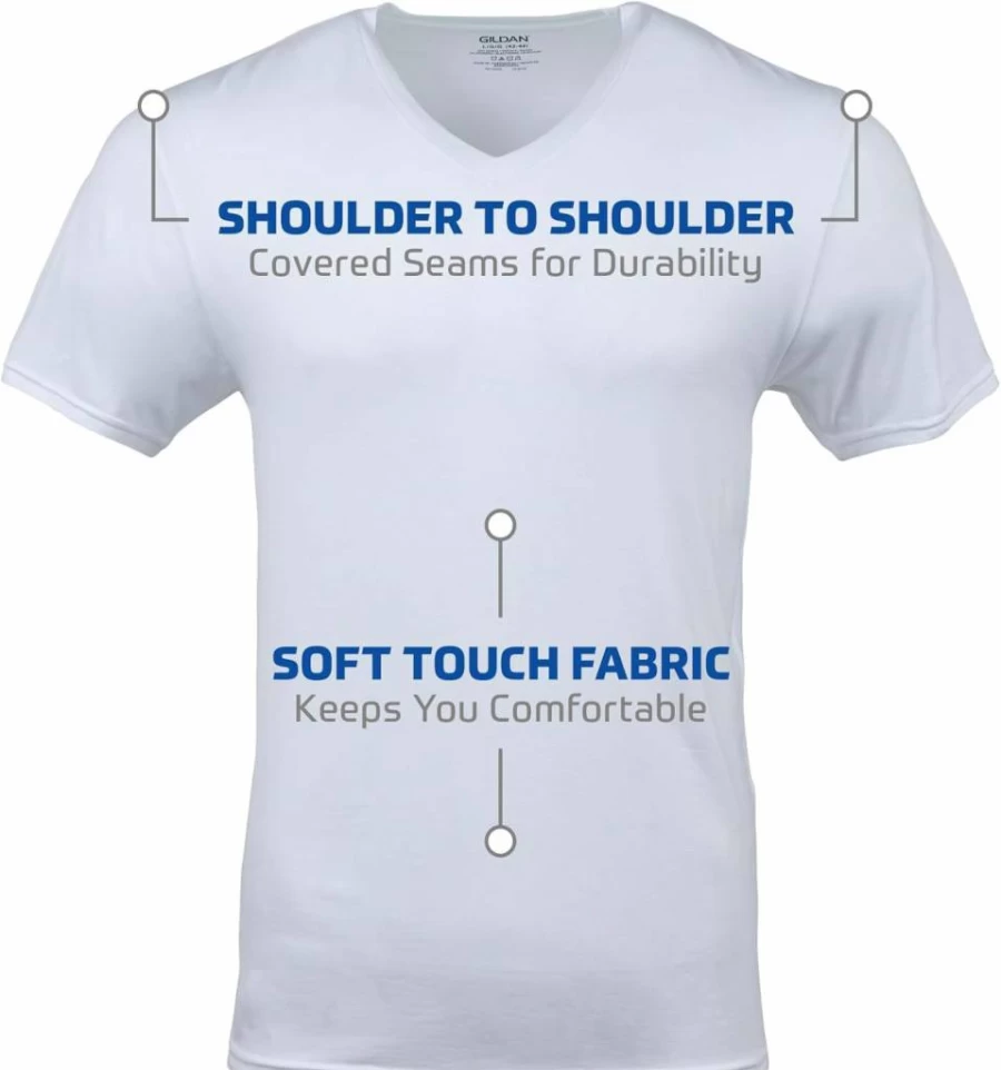 Gildan Men's Soft Style G1103 V-Neck T-Shirts Multipack - Comfortable Cotton Crewneck Tees Bulk Value Pack