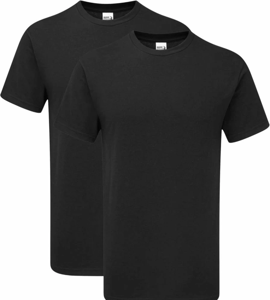 Gildan Hammer Adult Cotton T-Shirts 2-Pack, Comfort Fit Short Sleeve Tees, Style GH000, Black & White Bundle