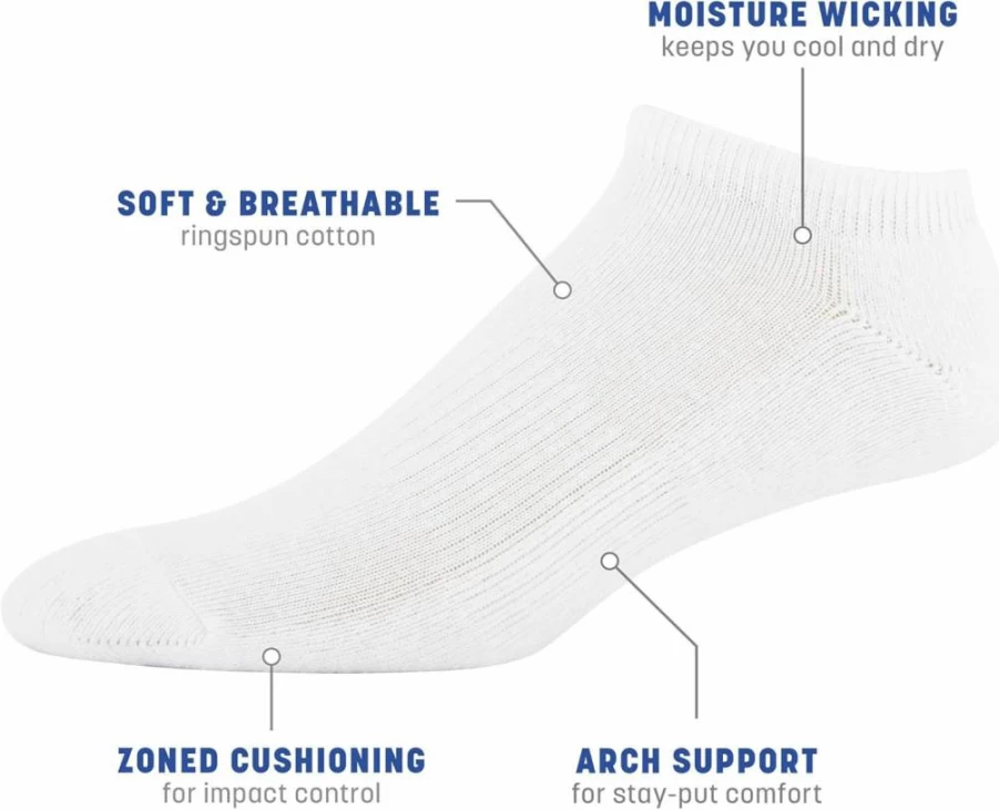 Gildan Men's No Show Socks 10-Pack - Breathable Cotton Athletic Socks for Active Wear