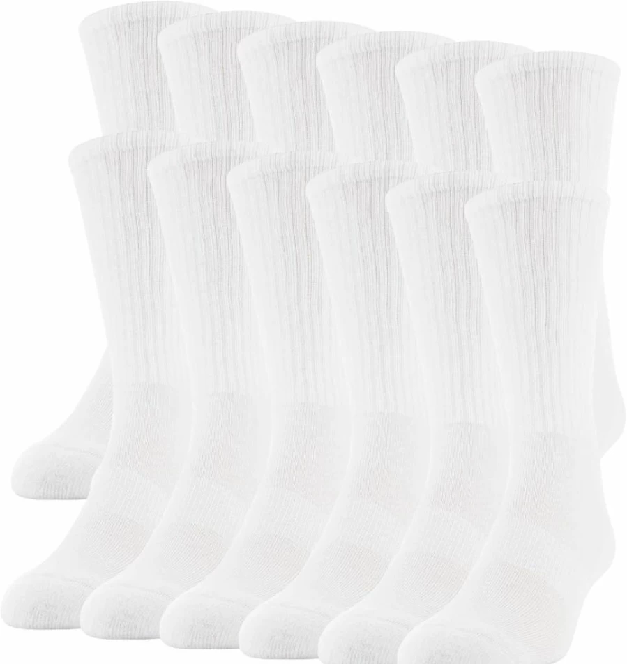 Gildan Men's 12-Pack Performance Crew Socks for Work, Sports & Everyday Comfort