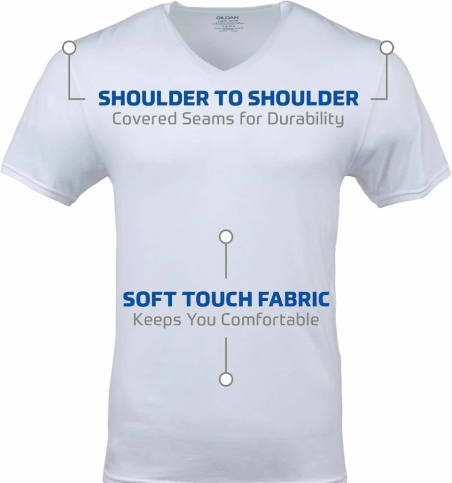 Gildan Men's Softstyle V-Neck T-Shirts Multipack, Comfort Fit Casual Tees, Style G1103, Bulk Pack Essentials
