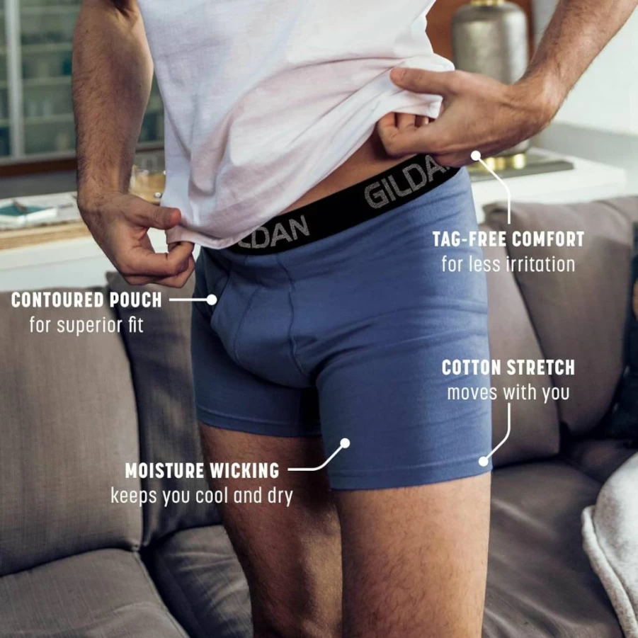 Gildan Men's Cotton Stretch Boxer Briefs Multipack - Soft Comfortable Underwear for Everyday Wear