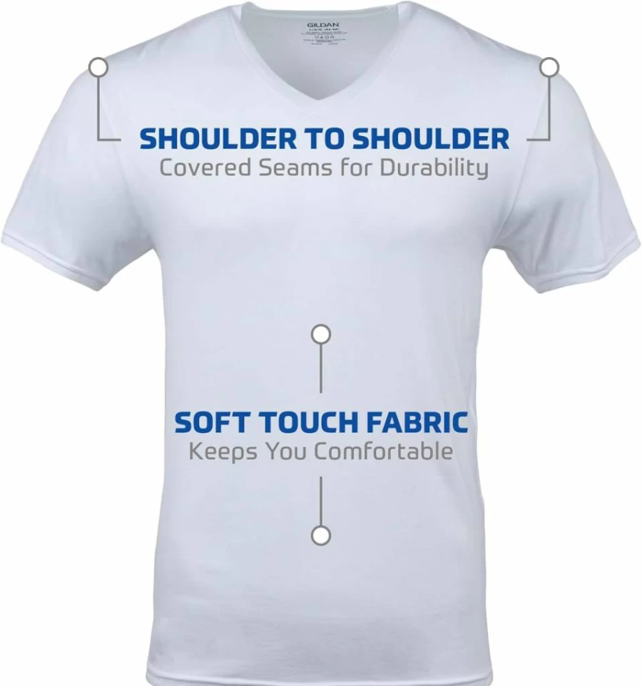 Gildan Men's Soft Style G1103 V-Neck T-Shirts Multipack, Comfort Fit Casual Tees, Bulk Pack Essentials