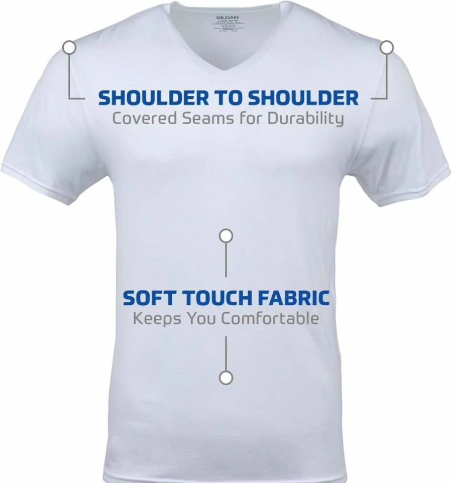 Gildan Men's Softstyle V-Neck T-Shirts Multipack, Comfort Fit Casual Tees, Style G1103, Bulk Pack Essentials
