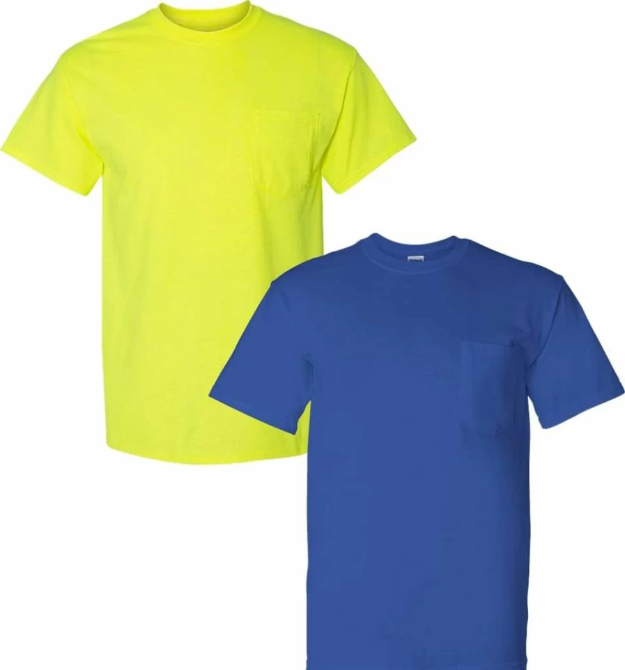 Gildan Men's 2-Pack Pocket T-Shirts, Moisture-Wicking DryBlend Workwear Tees for Adults
