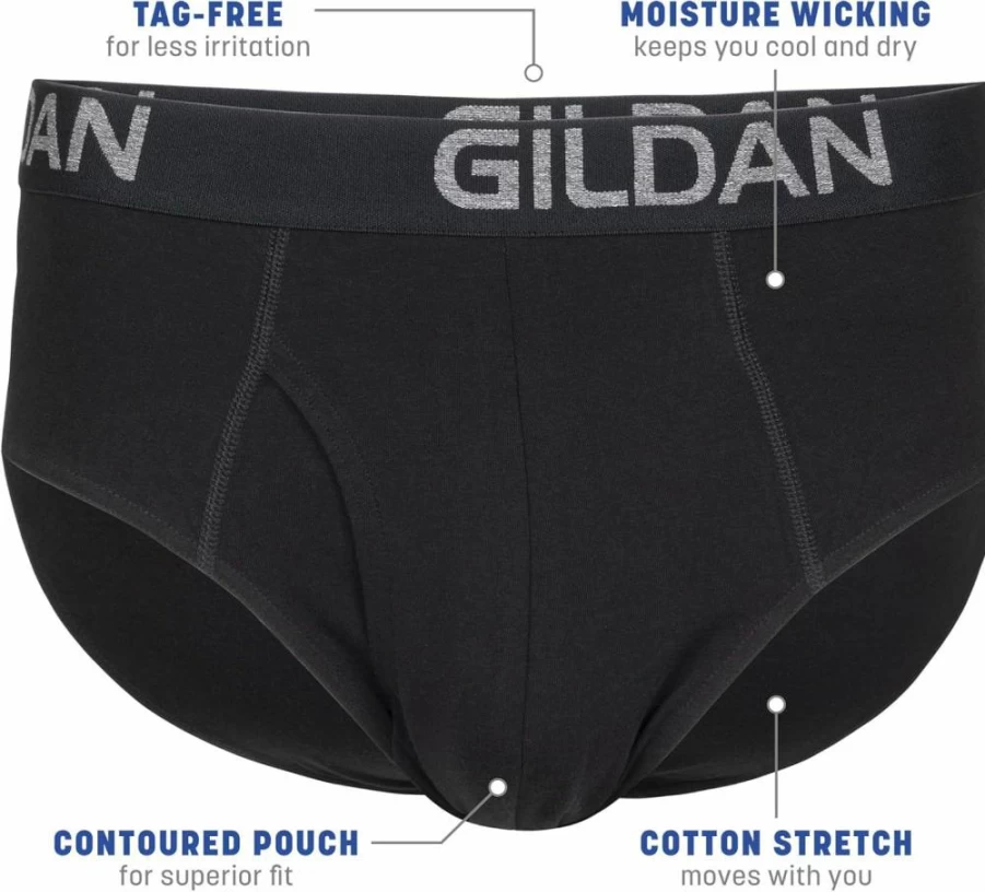 Gildan Men's Soft Cotton Stretch Brief Underwear - Comfortable Breathable Boxer Briefs for Men