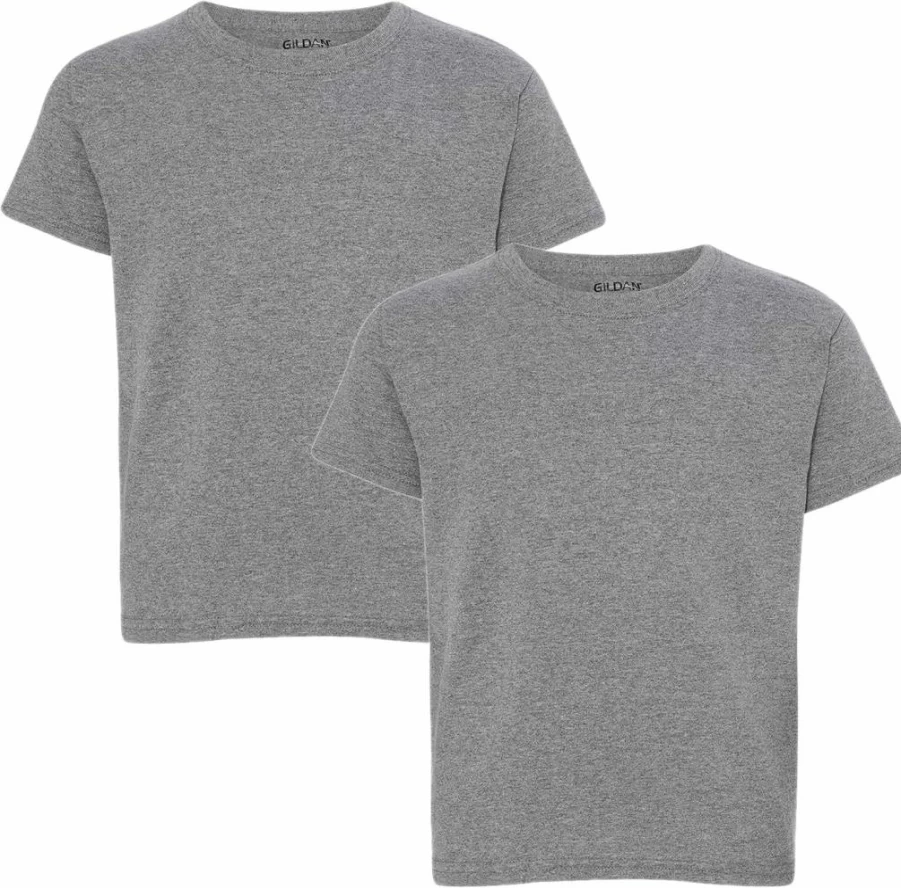 Gildan Youth G8000B Dryblend T-Shirt 2-Pack, Comfortable Cotton Blend Tees for Boys, Assorted Colors