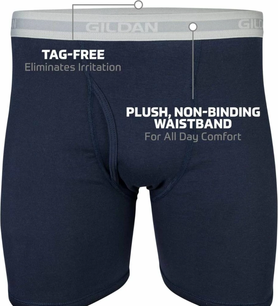Gildan Men's Cotton Boxer Briefs Multipack - Soft Breathable Underwear for Comfort & Support