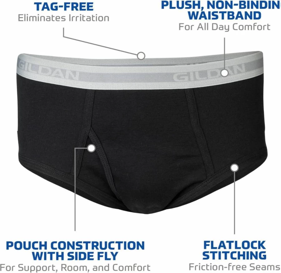 Gildan Men's Cotton Brief Underwear Multipack - Soft Comfort Fit Boxer Shorts - Multi-Pack Essentials