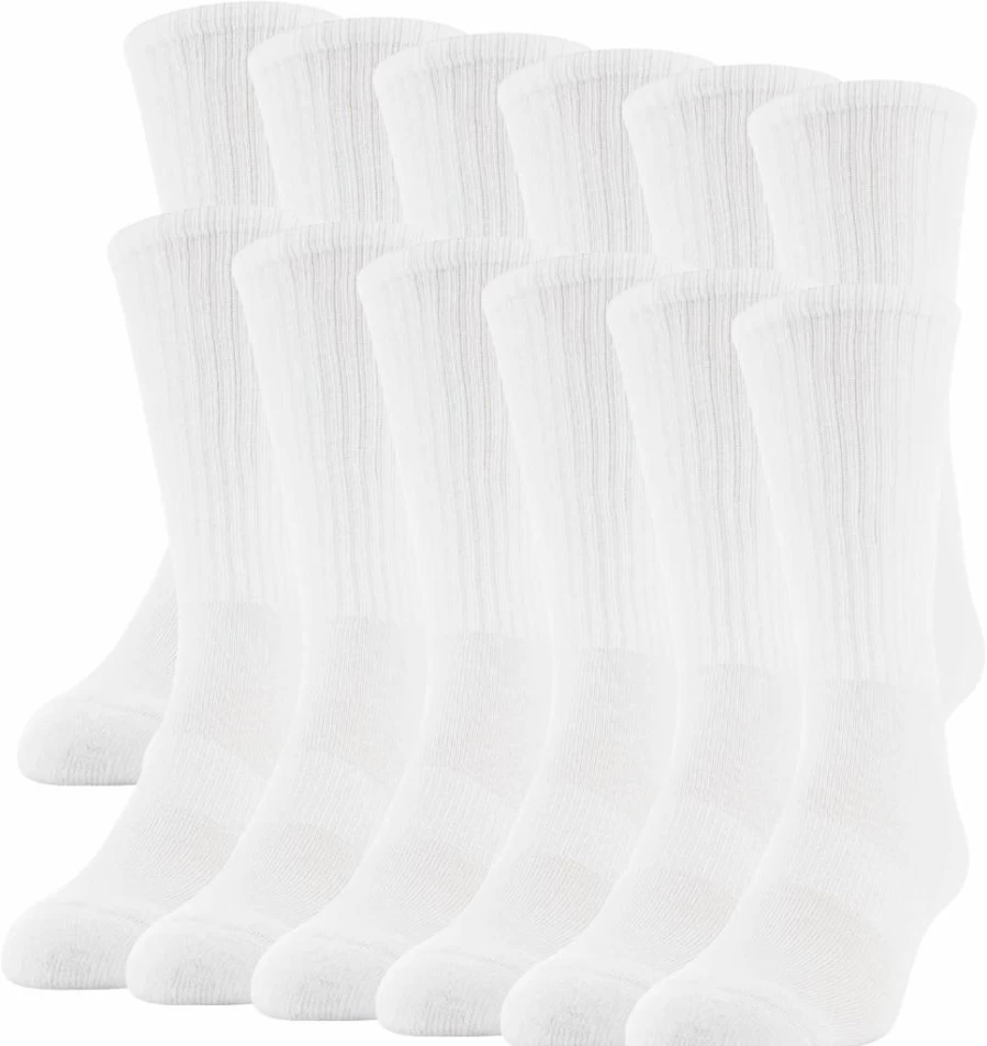 Gildan Men's 12-Pack Performance Crew Socks for Work, Sports & Everyday Comfort