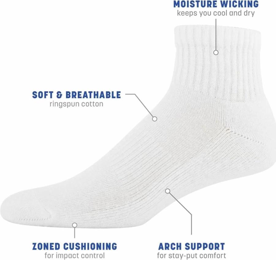 Gildan Men's 10-Pack Cotton Ankle Socks for Active Wear & Athletic Comfort