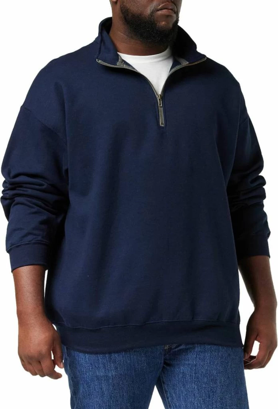 Gildan Adult Unisex Quarter-Zip Fleece Pullover Sweatshirt, Cadet Collar Style G18800, Soft & Comfortable Crewneck