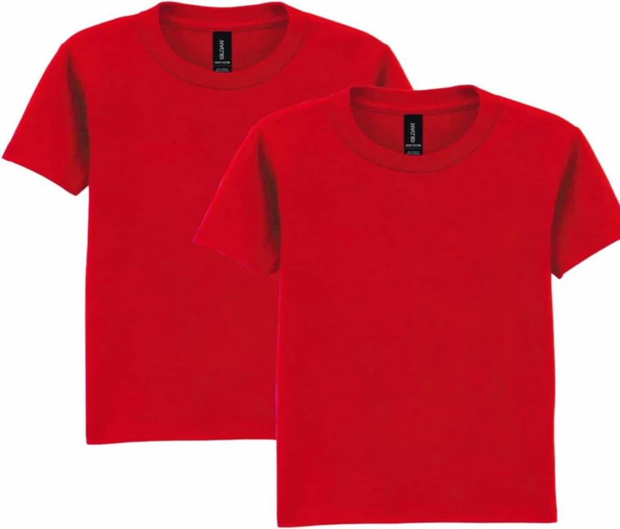Gildan G5100P Youth Toddler 2-Pack T-Shirts, Soft Cotton Kids Tees, Comfortable Boys & Girls Tops