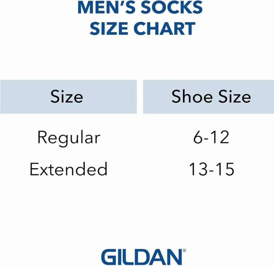 Gildan Men's Comfortable Polyester Crew Socks - 12 Pairs, Half Cushion, Breathable & Durable Work Socks