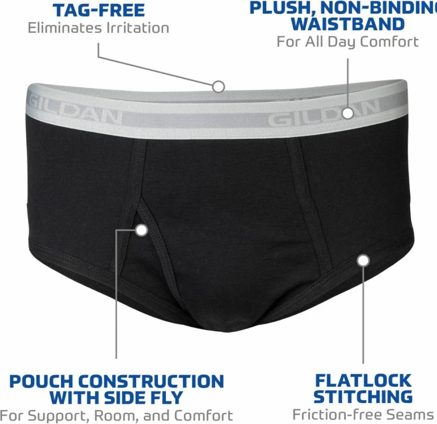 Gildan Men's Cotton Brief Underwear Multipack - Soft Comfort Fit Multi-Pack Underwear for Men