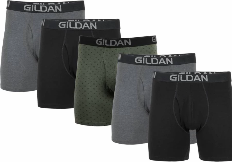 Gildan Men's Cotton Stretch Boxer Briefs Multipack - Soft Comfortable Underwear for Everyday Wear