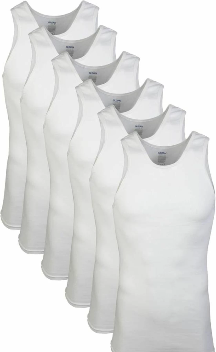 Gildan Men's Cotton A-Shirt Tank Tops Multipack, Style G1104, Comfortable Undershirts for Work & Casual Wear