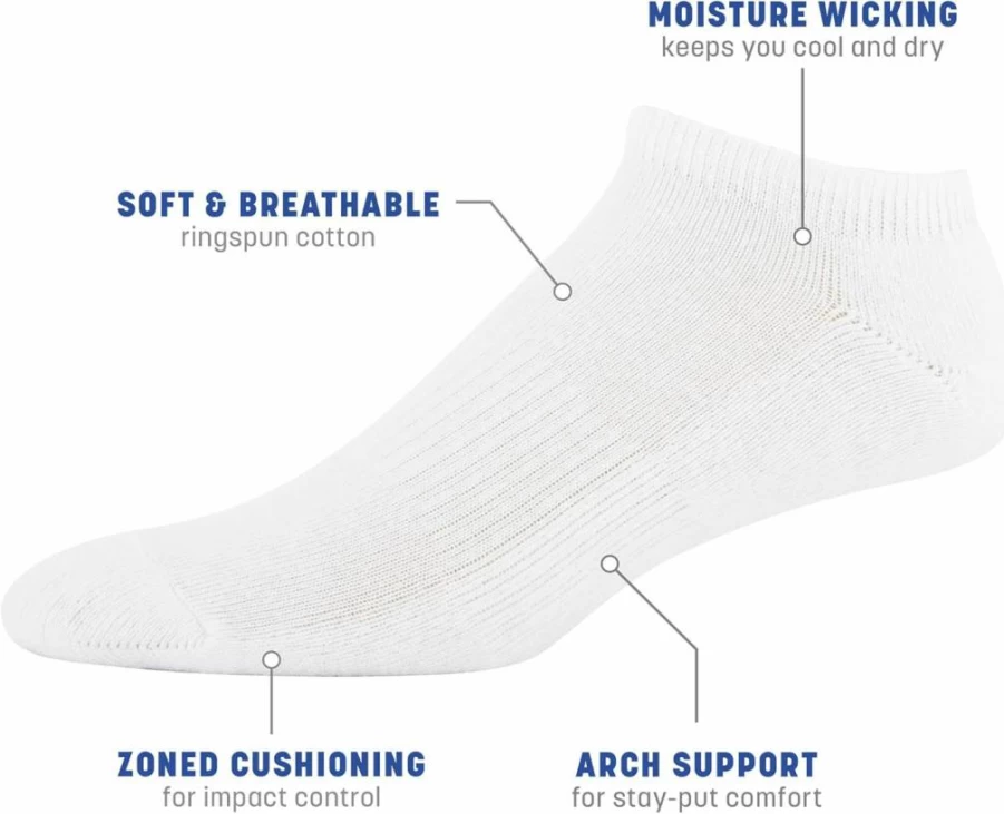 Gildan Men's No-Show Socks 10-Pack - Breathable Cotton Athletic Socks for Active Lifestyles