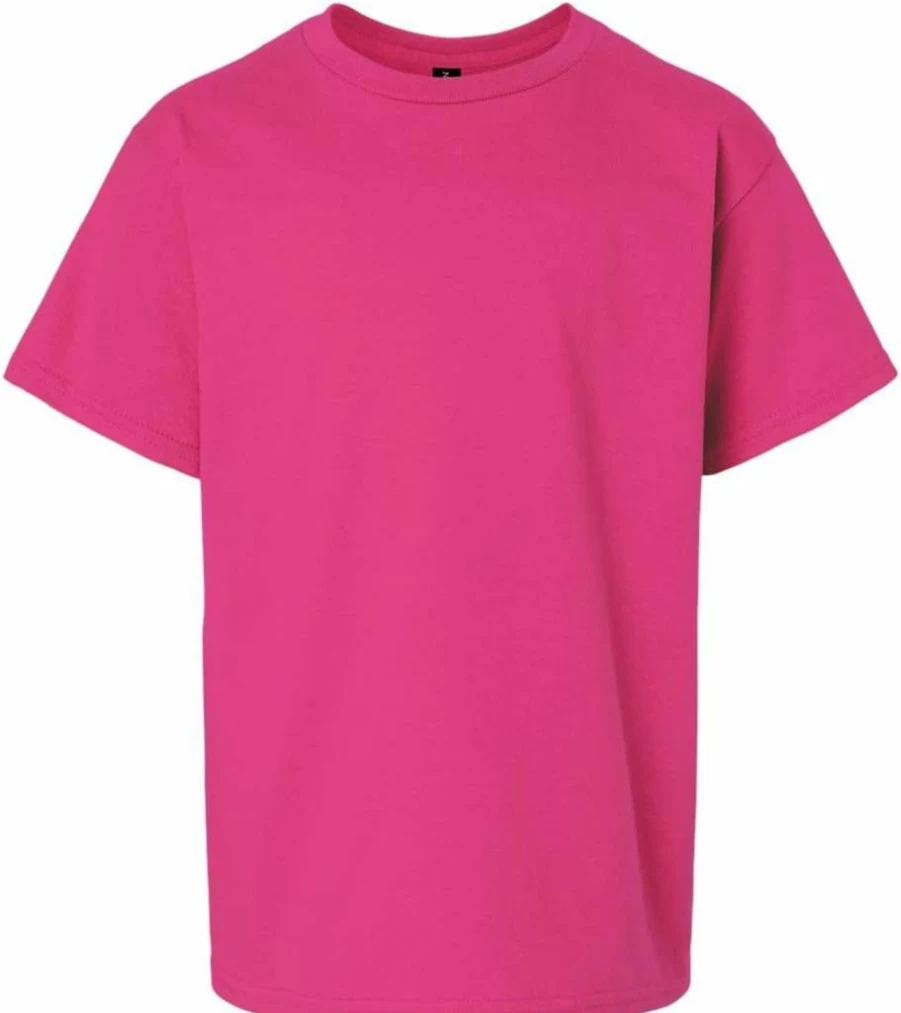 Gildan G5000B Youth Heavy Cotton T-Shirts 2-Pack, Comfortable Crewneck Tees for Kids