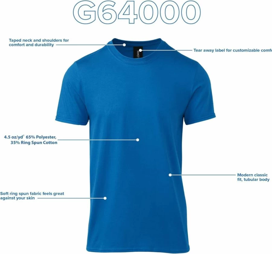 Gildan G64000 Softstyle Cotton T-Shirt Multipack | Unisex Adult Comfort Tees | Bulk Plain T-Shirts